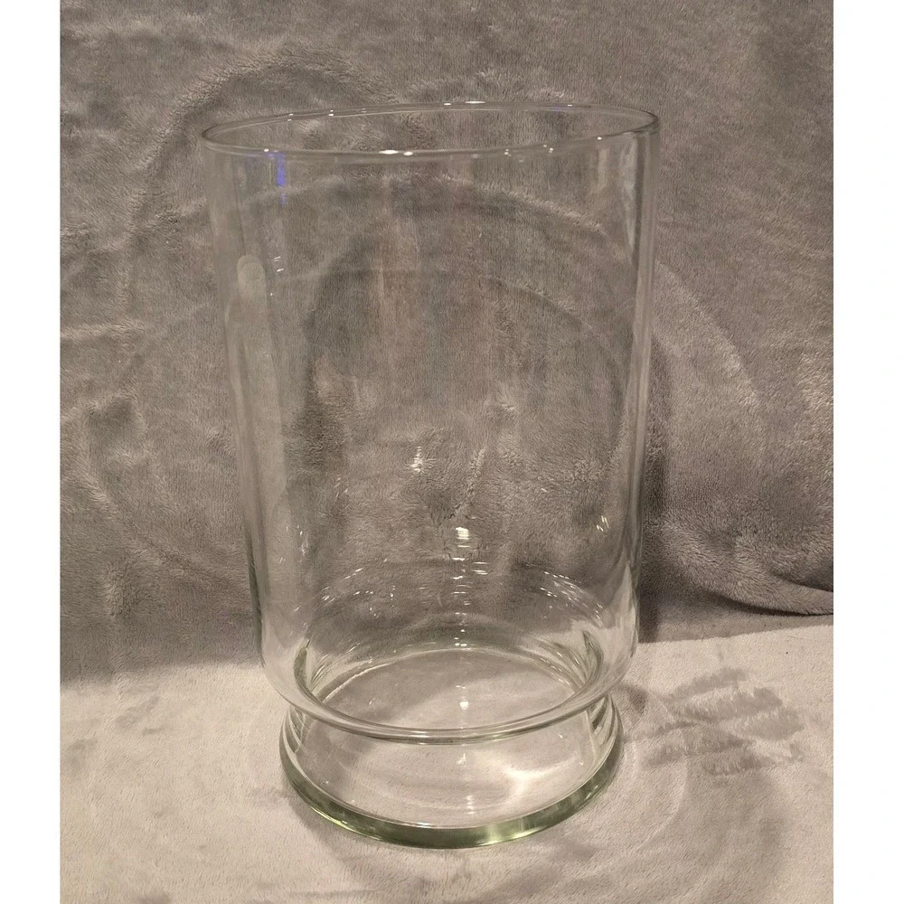 Clear Glass Hurricane Cylinder Vase with Pedestal Base Centerpiece 10 Inch